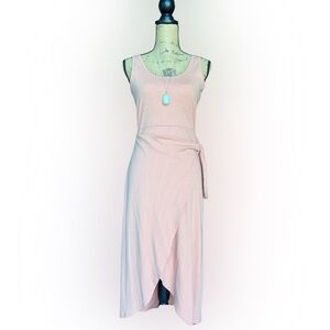 nine britton Light Pink Asymmetrical Wrap Tank Dress